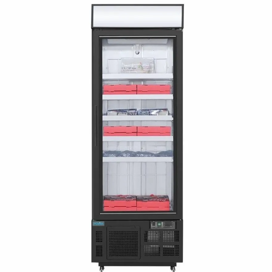 Polar G-Serie Gefrierschrank 412 Liter mit Glastür, schwarz