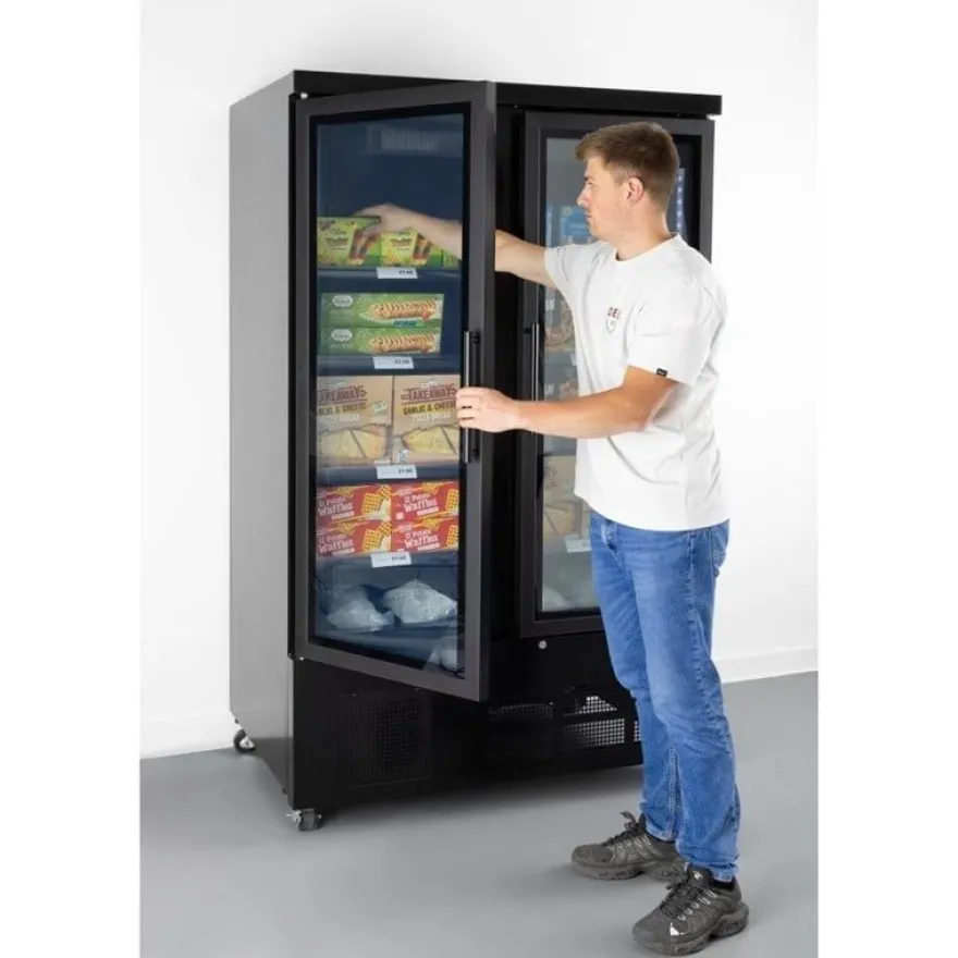 Polar G-Serie Gefrierschrank 744 Liter mit Glastür, 2-türig, schwarz
