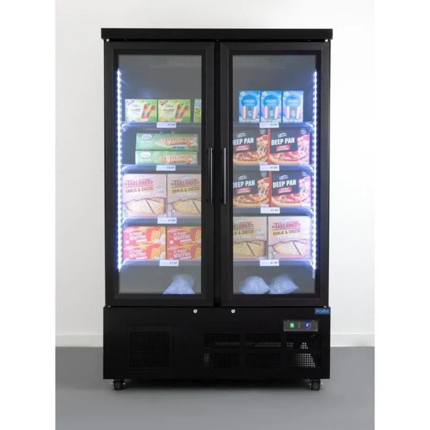Polar G-Serie Gefrierschrank 744 Liter mit Glastür, 2-türig, schwarz