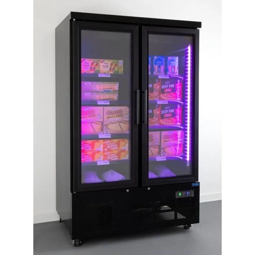 Polar G-Serie Gefrierschrank 744 Liter mit Glastür, 2-türig, schwarz
