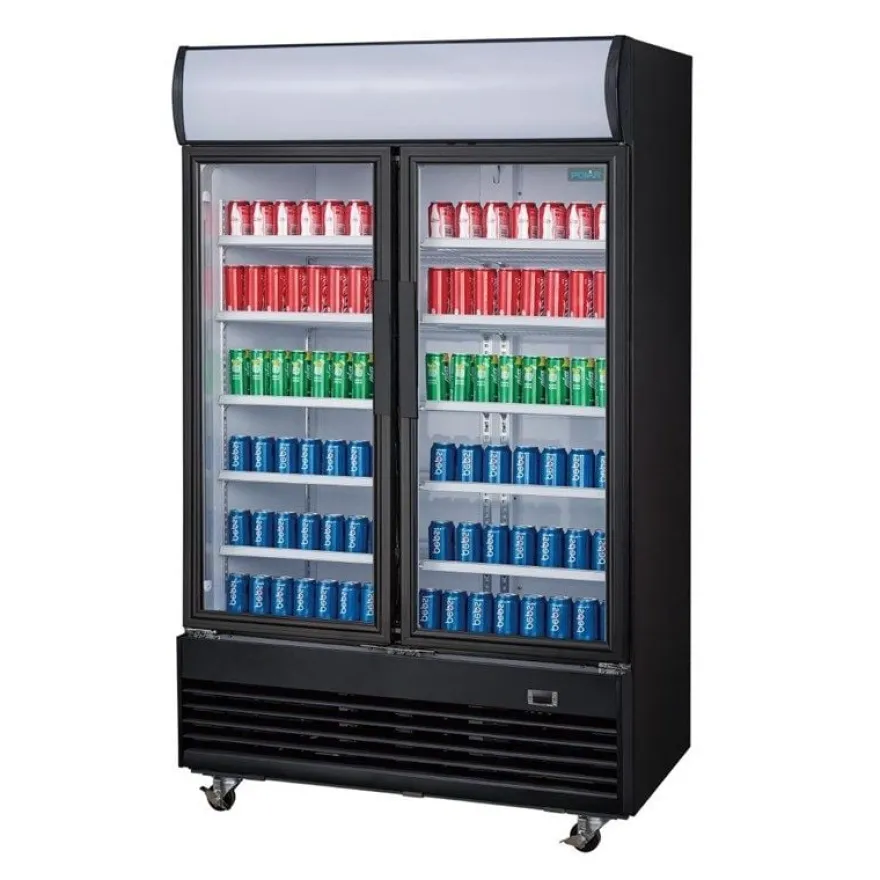 Polar G-Serie Getränkekühlschrank 950 Liter mit 2 Klapptüren, schwarz