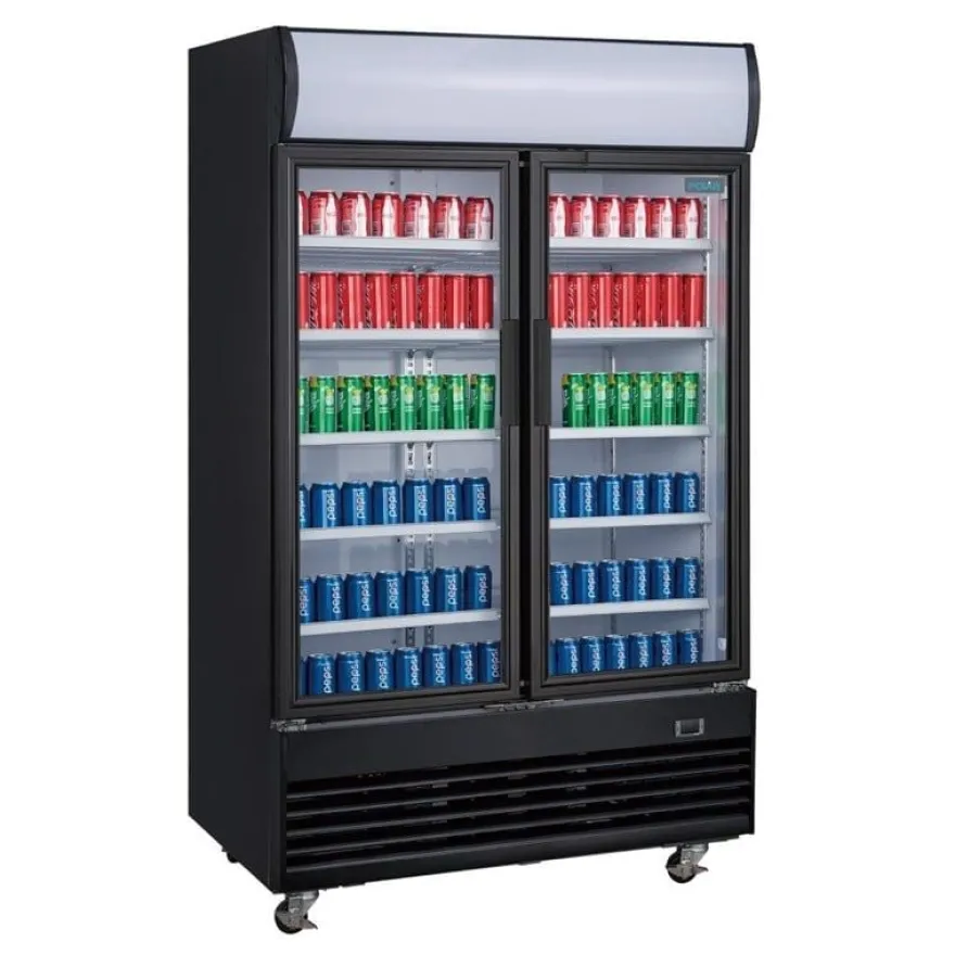 Polar G-Serie Getränkekühlschrank 950 Liter mit 2 Klapptüren, schwarz