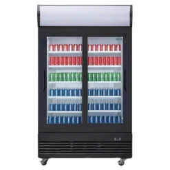Polar G-Serie Getränkekühlschrank 950 Liter mit 2 Schiebetüren, schwarz