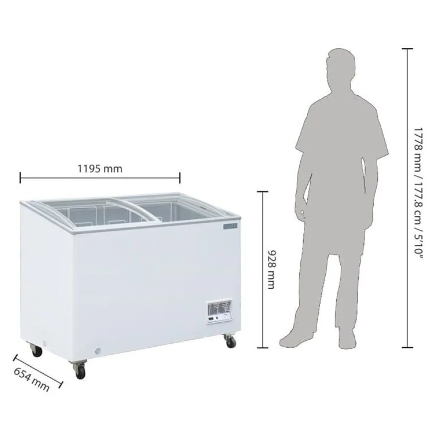 Polar G-Serie Tiefkühltruhe 270 Liter mit Glasschiebedeckel
