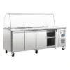 Polar Saladette 4 Türen mit Glasaufsatz