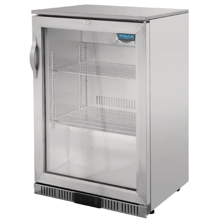 Polar Serie G Edelstahl Barkühlschrank mit Klapptür 138L