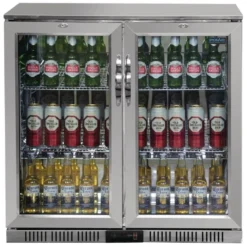 Polar Serie G Edelstahl Barkühlschrank mit 2 Klapptüren 208L