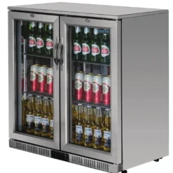 Polar Serie G Edelstahl Barkühlschrank mit 2 Klapptüren 208L