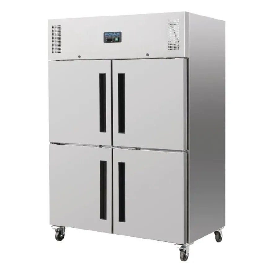 Polar Serie G Gefrierschrank Edelstahl mit geteilten Türen 1200L