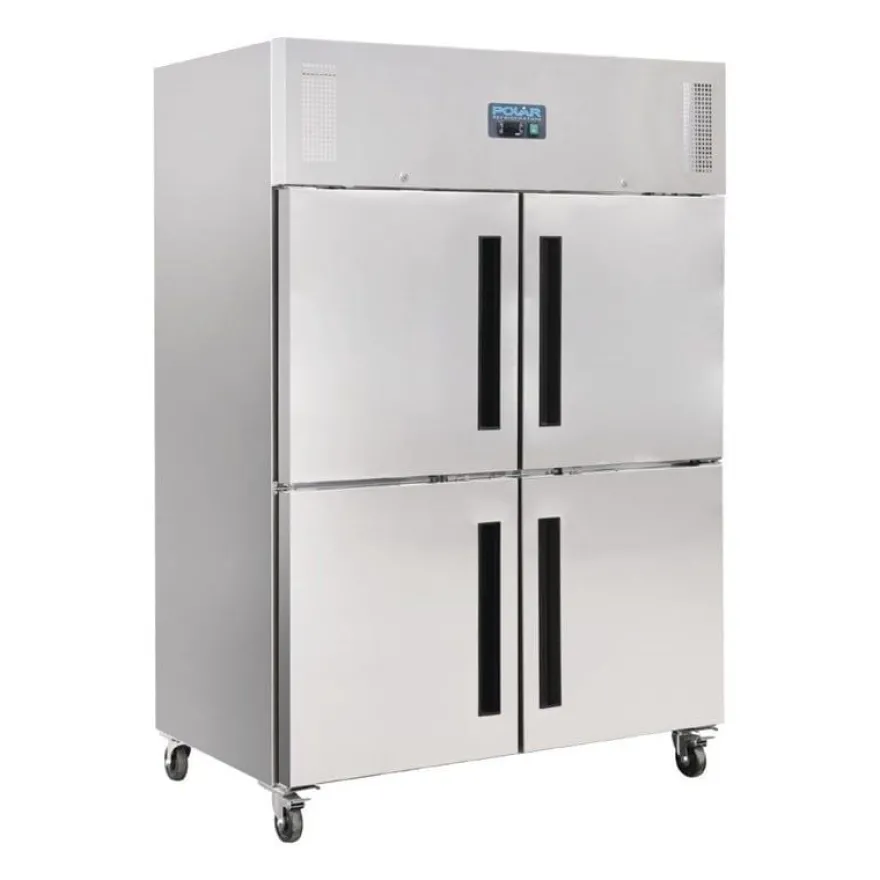 Polar Serie G Gefrierschrank Edelstahl mit geteilten Türen 1200L