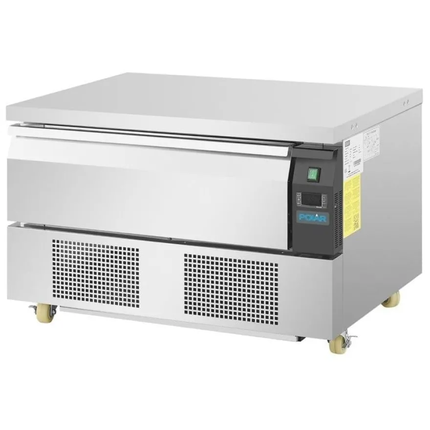 Polar Serie U flacher Kühl- und Tiefkühltisch mit 1 Schublade 2x GN