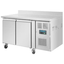 Polar Serie U 2-türiger Edelstahlgefrierschrank mit Spritzschutz 282Ltr