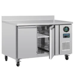 Polar Serie U 2-türiger Edelstahlgefrierschrank mit Spritzschutz 282Ltr