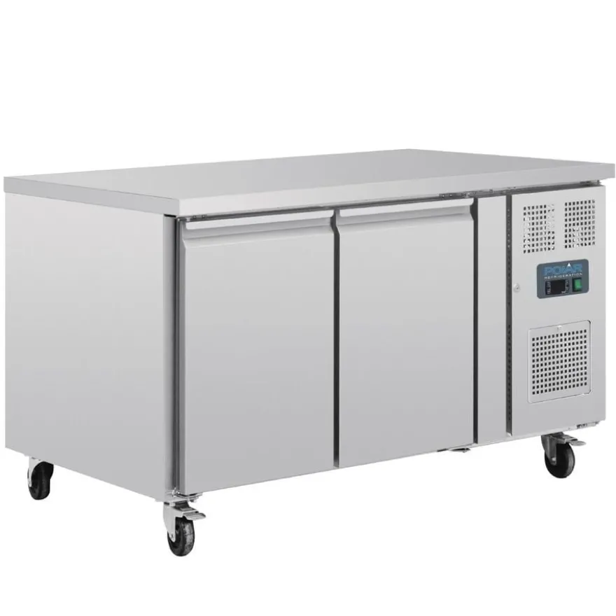 Polar U-Serie Bäckerei-Kühltisch EN 60x40 2 Türen 427 Liter auf Rollen