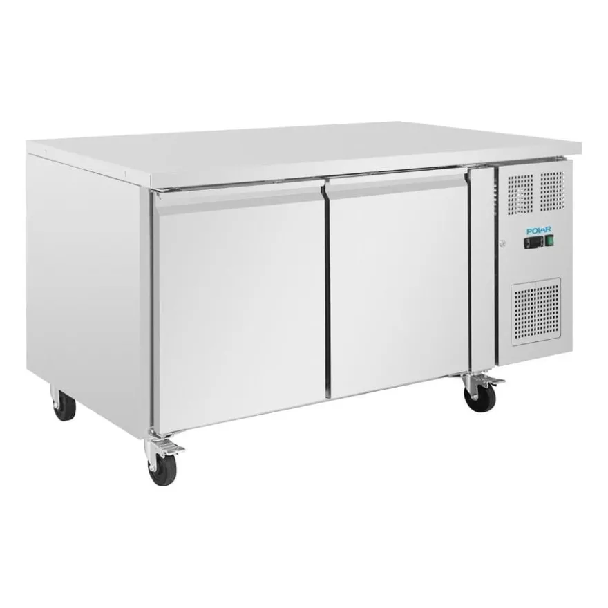 Polar U-Serie Bäckerei-Kühltisch EN 60x40 2 Türen 427 Liter auf Rollen