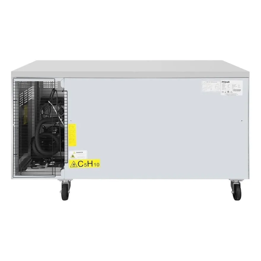 Polar U-Serie Bäckerei-Kühltisch EN 60x40 2 Türen 427 Liter auf Rollen
