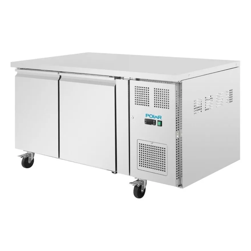 Polar U-Serie Bäckerei-Kühltisch EN 60x40 2 Türen 427 Liter auf Rollen
