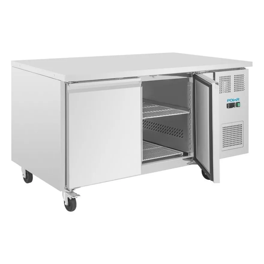 Polar U-Serie Bäckerei-Kühltisch EN 60x40 2 Türen 427 Liter auf Rollen