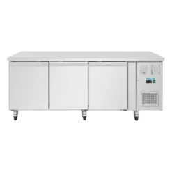 Polar U-Serie Bäckerei-Kühltisch EN 60x40 3 Türen 634 Liter auf Rollen