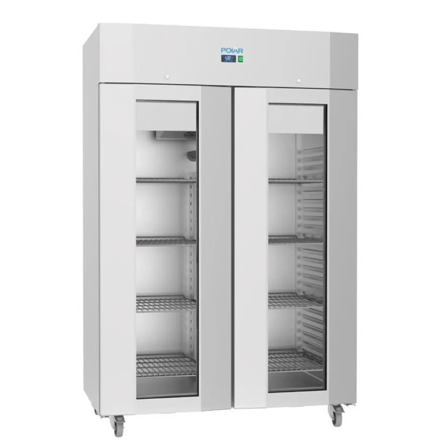 Polar U-Serie Gastro Kühlschrank 1400 Liter mit Glastür, hohe Energieeffizienz