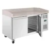 Polar U-Series Pizzatisch 2 Türen mit Granitplatte 428 Liter auf Rollen