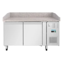Polar U-Series Pizzatisch 2 Türen mit Granitplatte 428 Liter auf Rollen