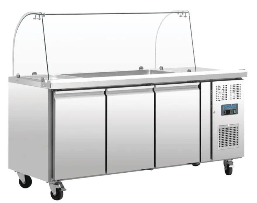 Polar U-Serie 3-türige GN-Saladette mit Schutzhaube