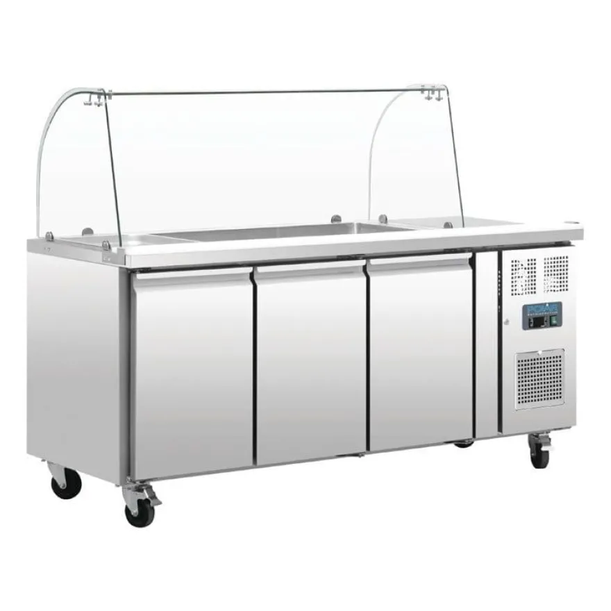 Polar U-Serie 3-türige GN-Saladette mit Schutzhaube