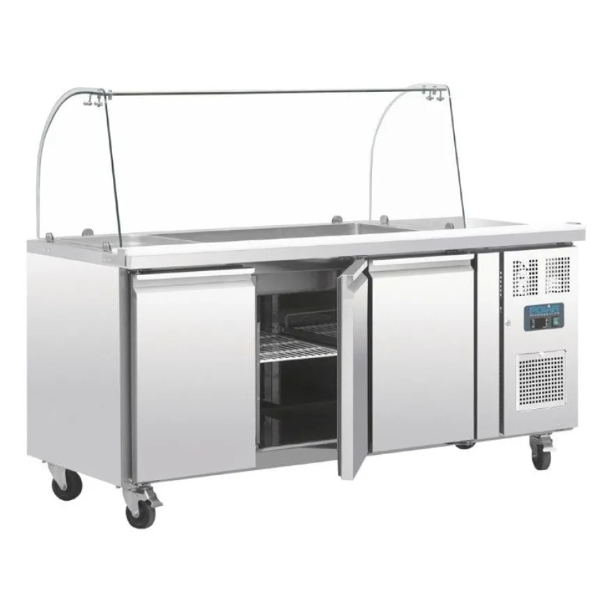 Polar U-Serie 3-türige GN-Saladette mit Schutzhaube