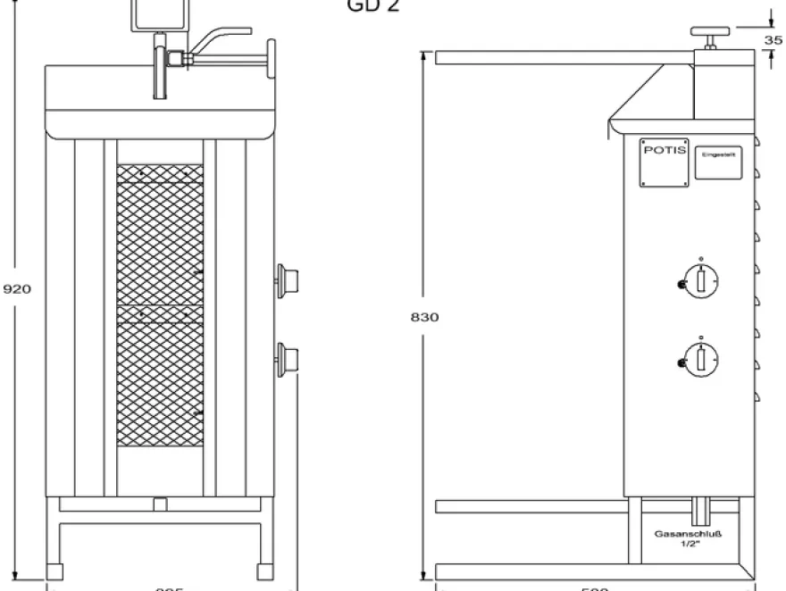 Potis Dönergrill / Gyrosgrill Erdgas GD2