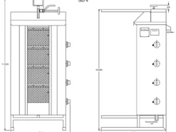 Potis Dönergrill / Gyrosgrill Propangas GD4 - achteckige Fettwanne