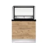PRO LINE Bain-Marie 2x 1/1GN, 80x88x134cm, schwarzer Granit, LED Beleuchtung