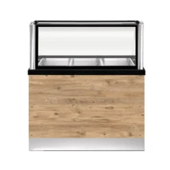 PRO LINE Bain-Marie 3x 1/1GN, 110x88x134cm, schwarzer Granit, LED Beleuchtung