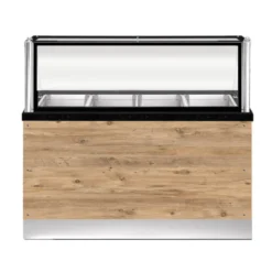 PRO LINE Bain-Marie 4x 1/1GN, 150x88x134cm, schwarzer Granit, LED Beleuchtung