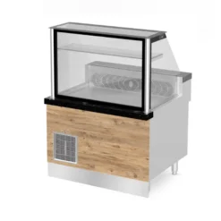 PRO LINE Fleischtheke 100x88x134cm, schwarzer Granit, LED Beleuchtung