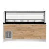 PRO LINE Salattheke 5x 1/1GN, 180x88x134cm, schwarzer Granit, LED Beleuchtung