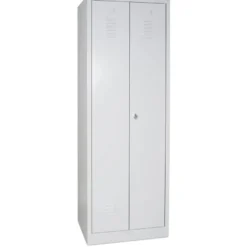 Putzmittelschrank mit Sockel, BxTxH 600x500x1800 mm, lichtgrau RAL 7035