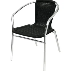 Rattanstühle Bolero schwarz stapelbar - 4 Stück