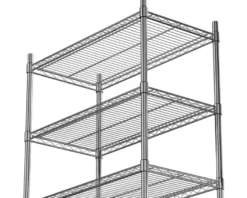 Regalsystem – verchromt – 5 Böden – 910 x 455 x 1810 mm