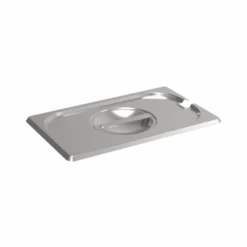 Rieber Edelstahl GN-Deckel GN 1/4 mit Löffelaussparung und Griffmulde, Mod. 1411, A-L