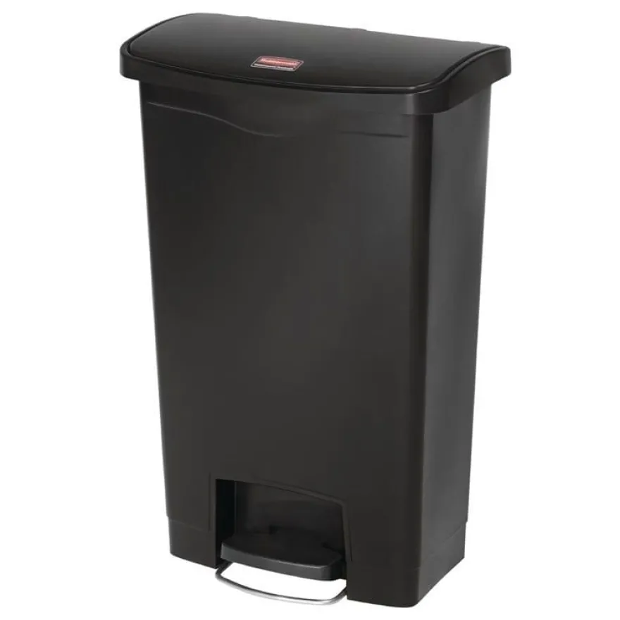 Rubbermaid Slim Jim Front Step Pedaleimer schwarz 50L