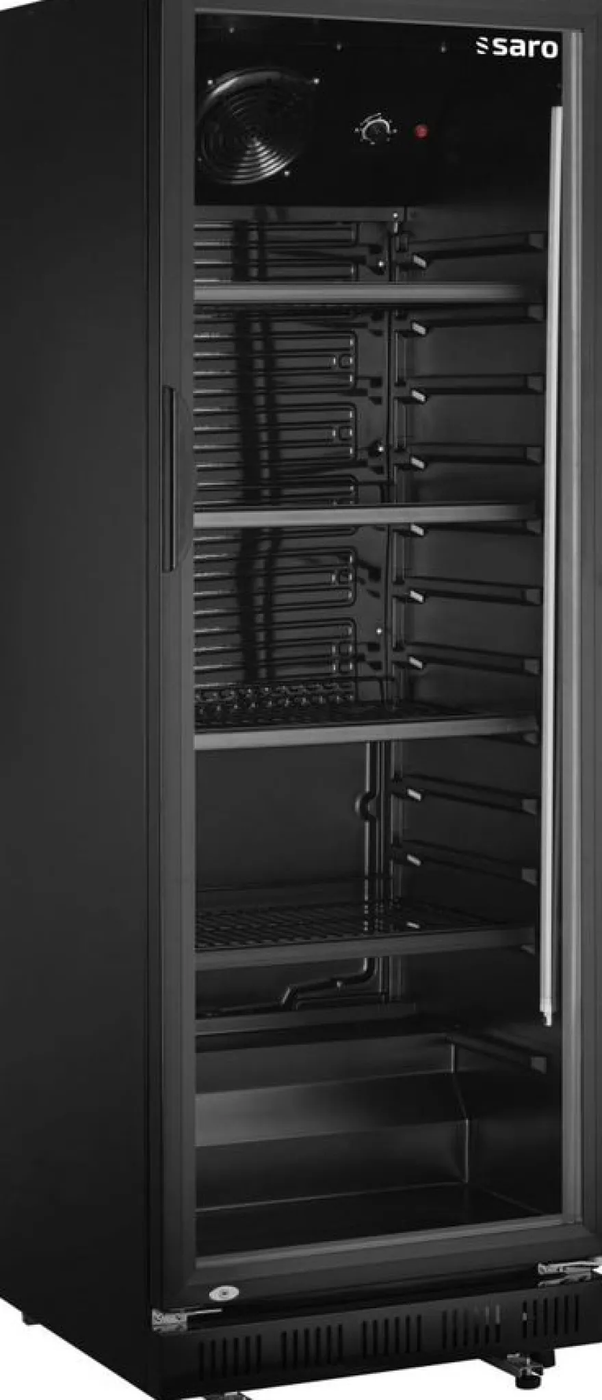SARO Getränkekühlschrank mit Glastür - schwarz, Modell GTK 360