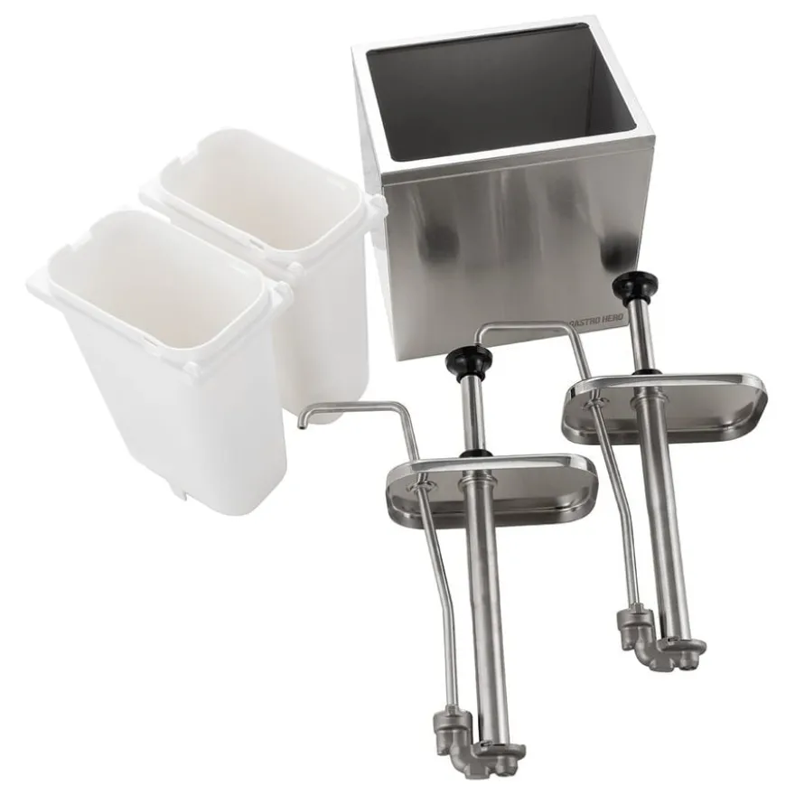 Saucenspender - 2 x 2 Liter - Dosierpumpe Edelstahl