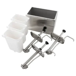 Saucenspender - 3 x 2 Liter - Dosierpumpe Edelstahl