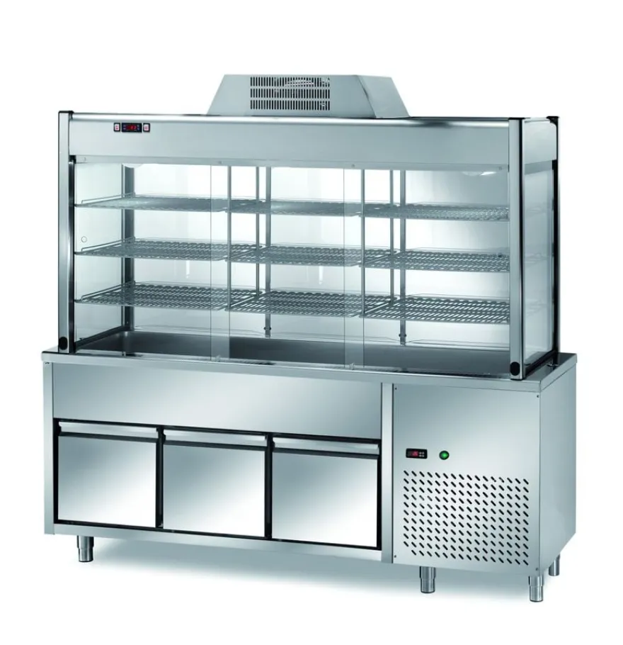 Selbstbedienungskühlvirtrine PROFI mit zwei Schubladen 2000x700x2000 - 5x GN 1/1