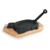 Servierpfanne Cast Iron 35, mit Holzuntersetzer, 27 x 16 x 2 cm