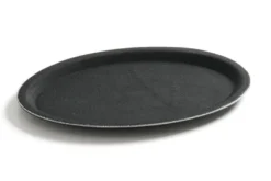 Serviertablett "Rubberform" oval, schwarz, 200 x 265 mm
