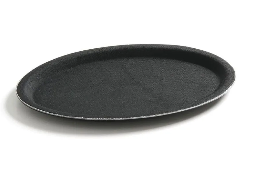 Serviertablett "Rubberform" oval, schwarz, 210x290 mm