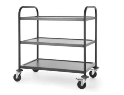 Servierwagen mattschwarz 3 Borde