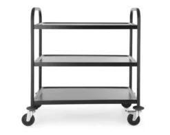 Servierwagen mattschwarz 3 Borde